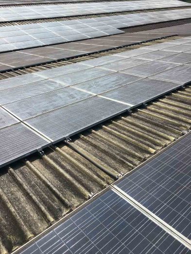 lavaggio pannelli fotovoltaici prima